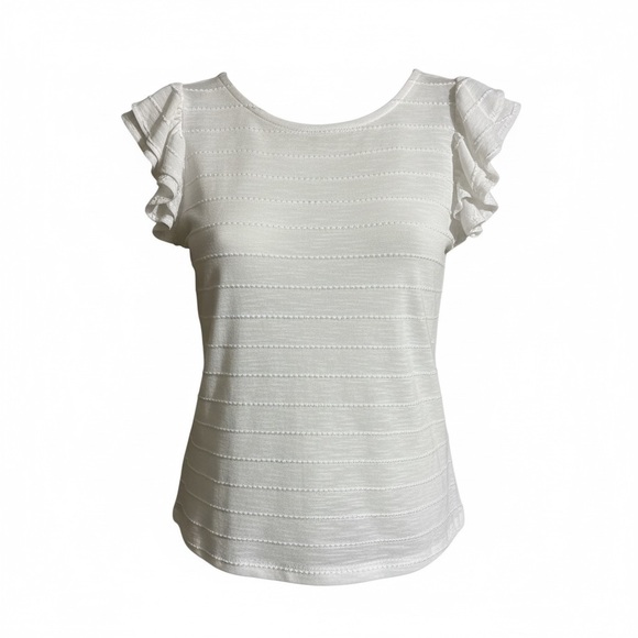 Anthropologie Flutter Sleeve Textured Top - Picture 4 of 5